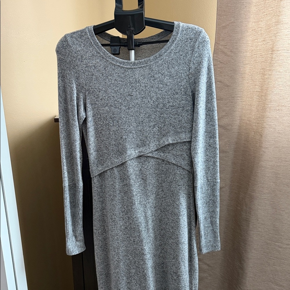Express Heather Gray Long Sleeve Dress